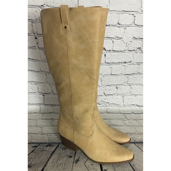 Frye Shoes - Frye & Co NWOT Womens Selah Riding Cowboy Boot 11M Cream Leather Stacked Heel